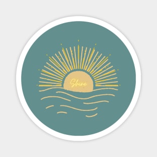 Sun Shine Drawing lines design Magnet